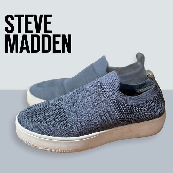 Steve Madden Women's Grey Stretch Loafers 7 - Picture 2 of 5